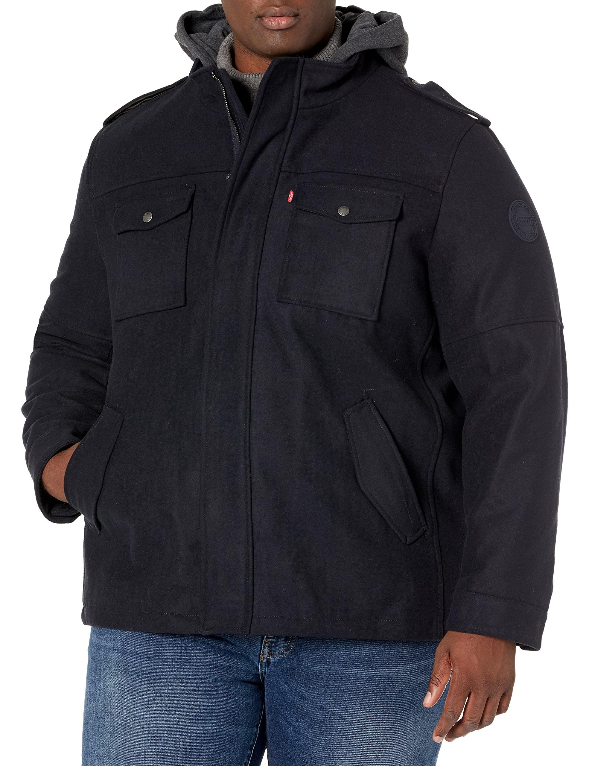 Levi's Wool Blend Hooded Military Jacket in Blue for Men Lyst