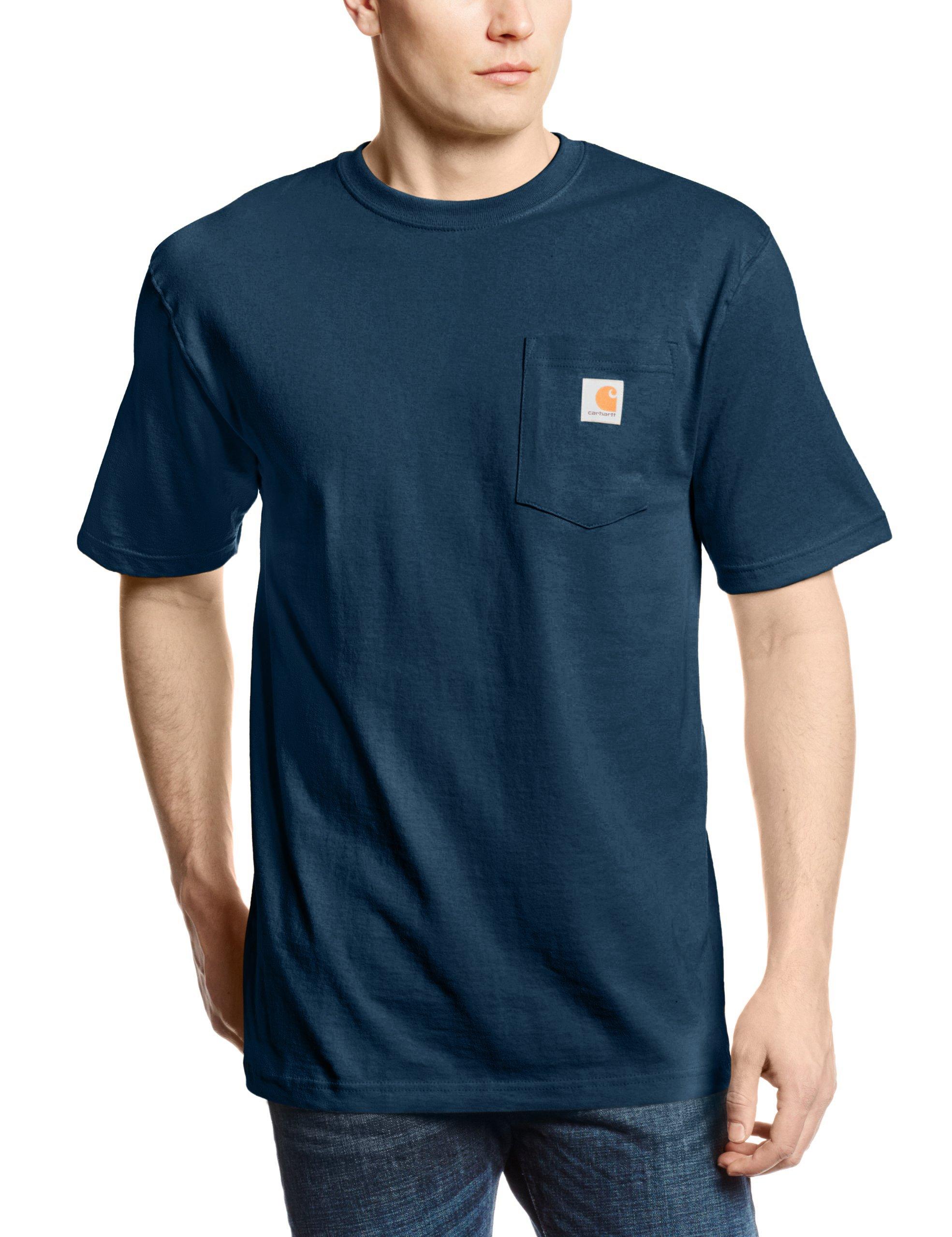 Carhartt Cotton K87 Workwear Pocket Short-sleeve T-shirt in Navy (Blue ...