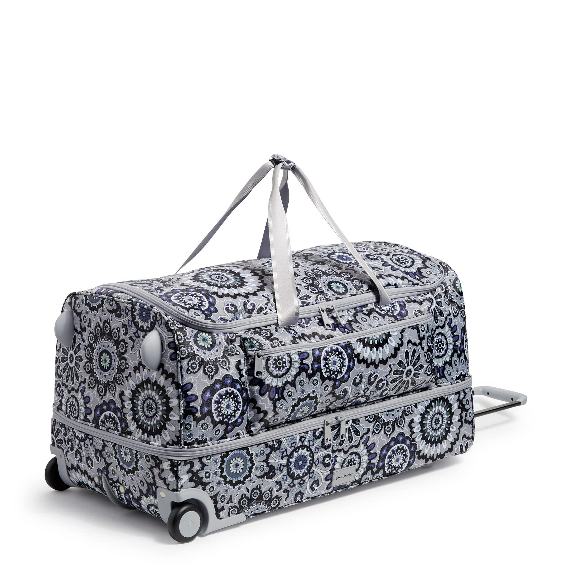 Vera Bradley Recycled Ripstop Xl Foldable Rolling Duffel Travel Bag in