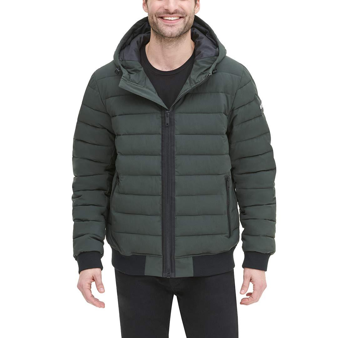 DKNY Synthetic Quilted Performance Hooded Bomber Jacket in Olive (Green)  for Men - Lyst