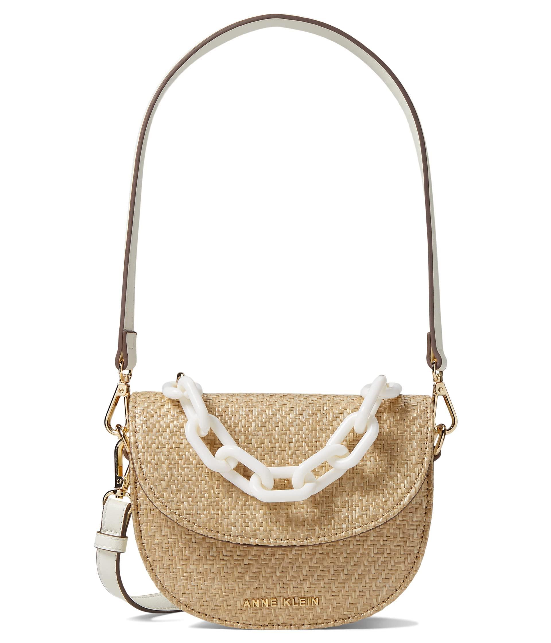 Anne Klein Mini Convertible Shoulder Bag With Resin Chain in Metallic Lyst