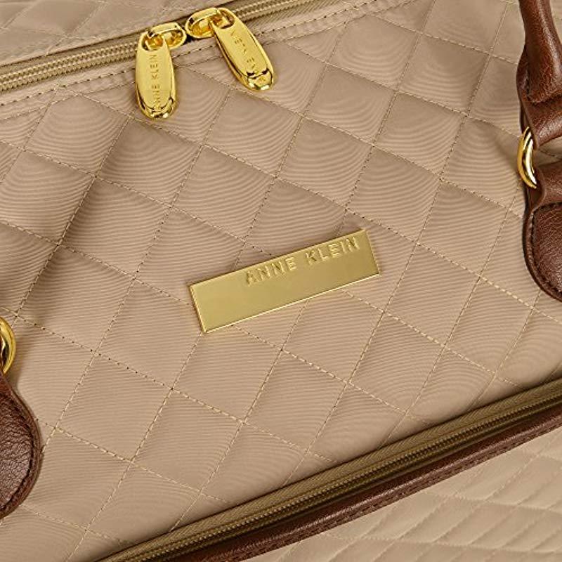 Anne Klein Wheeled Duffle Bag in Brown Lyst