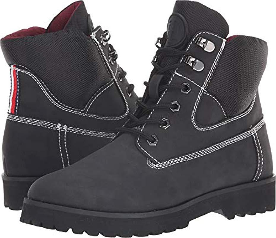 Tommy Hilfiger Poma Combat Boot in Black - Lyst