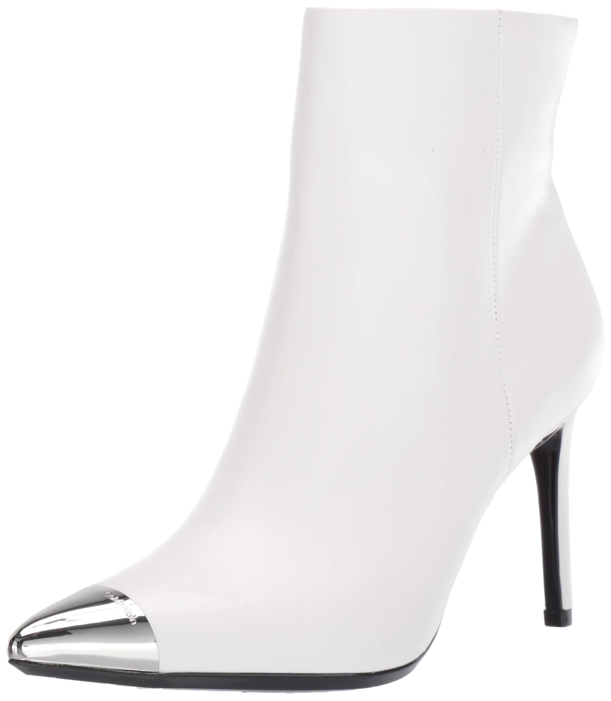 calvin klein white ankle boots