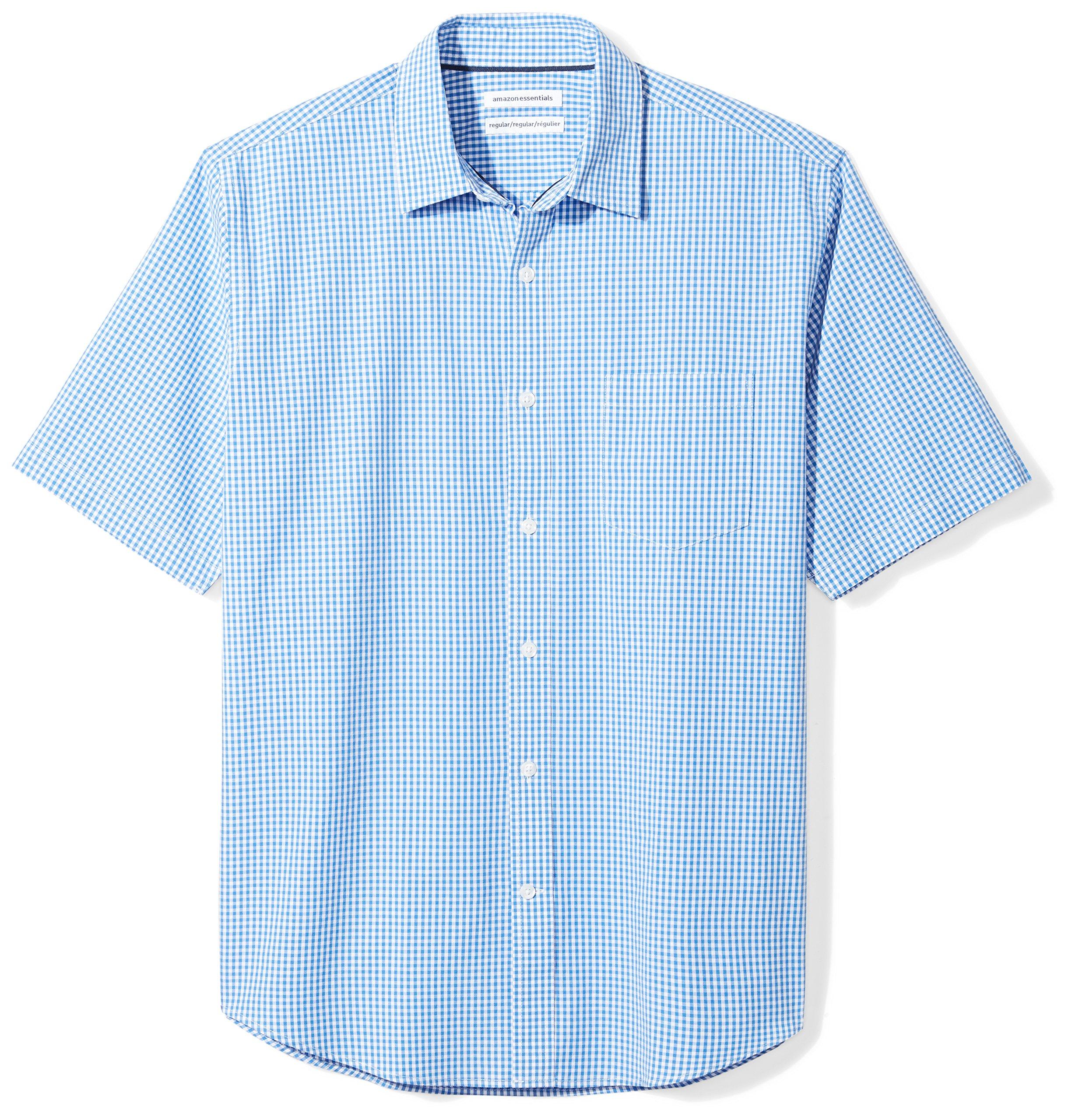 Amazon Essentials Regular-fit Short-sleeve Casual Poplin Shirt in Blue ...