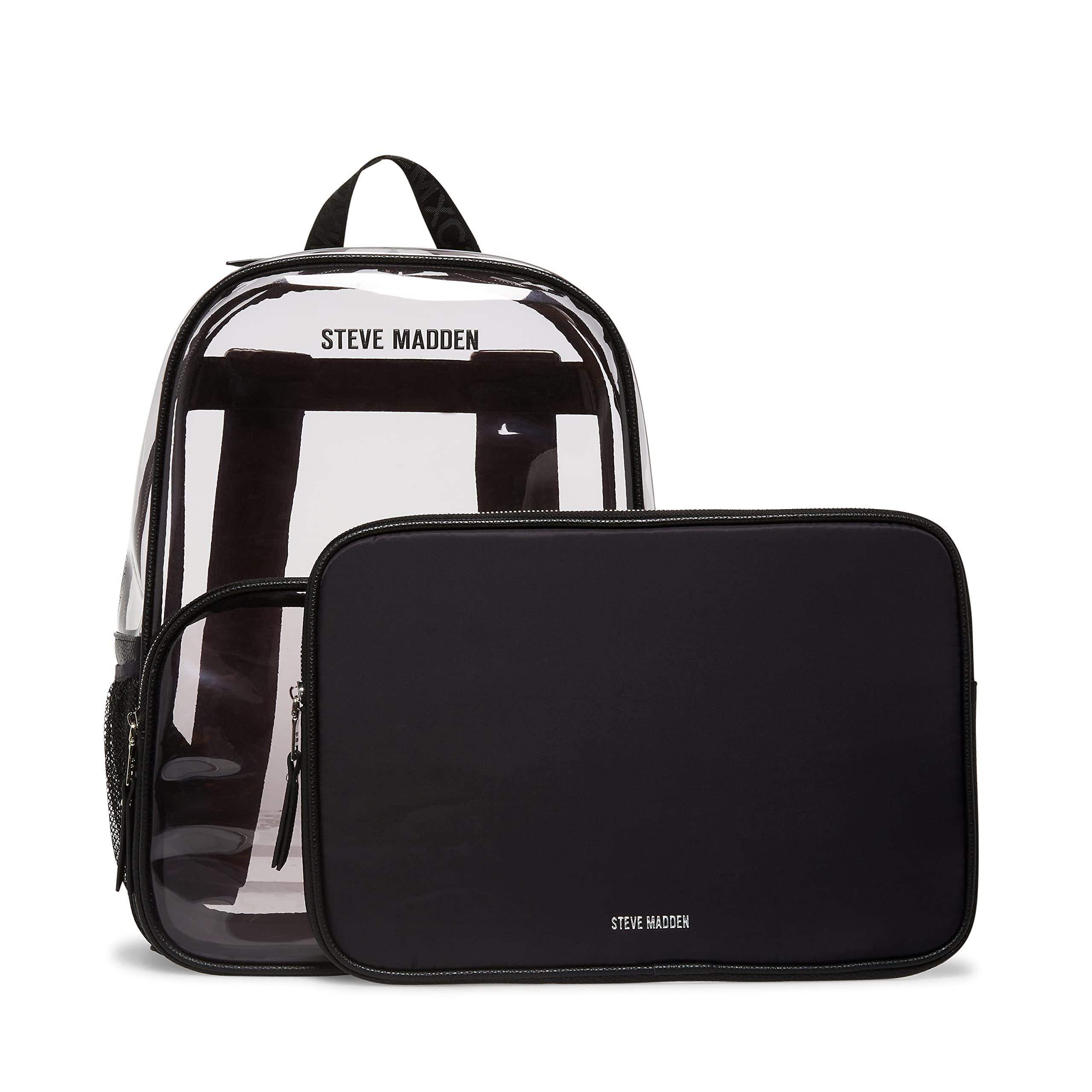 steve madden Black Clear Backpack With Tech Pouch