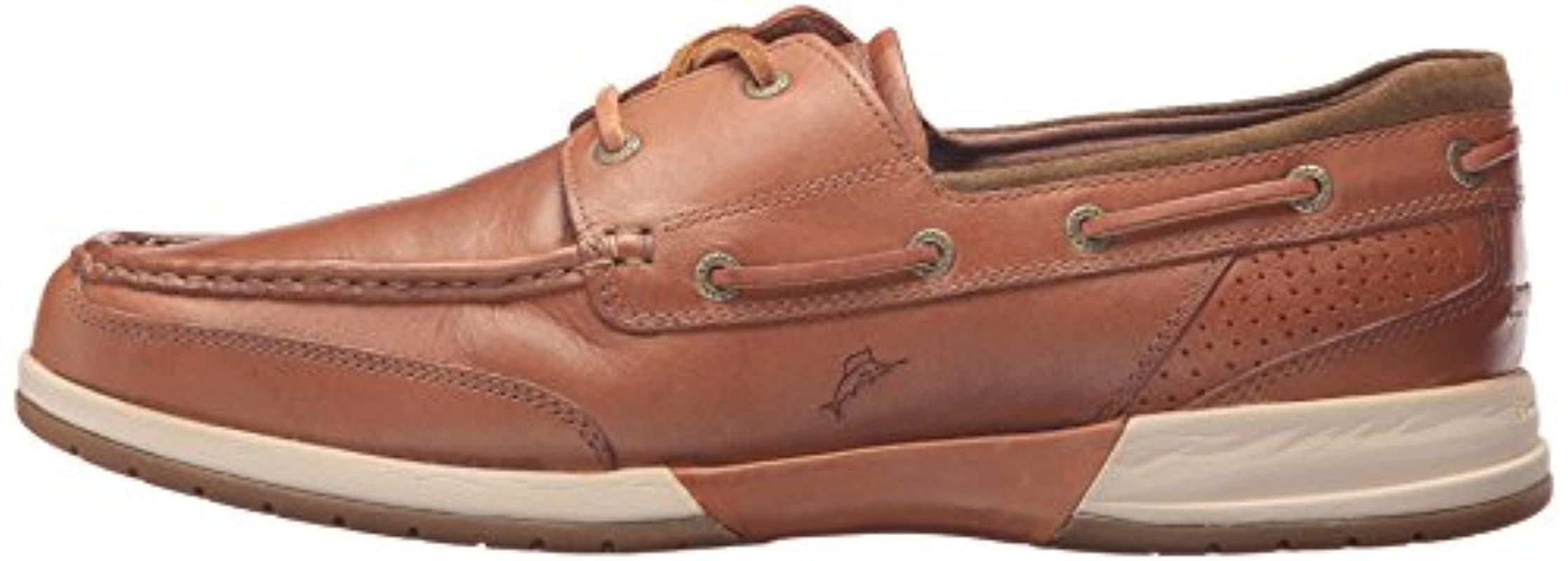 Tommy Bahama Leather Ashore Thing Boat Shoe in Tan (Brown