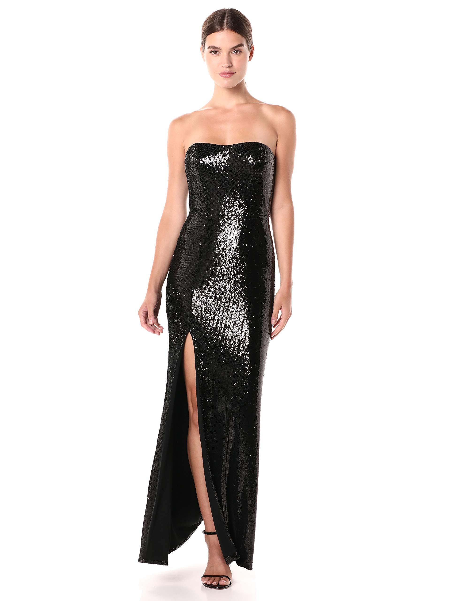 dress the population ellen strapless gown