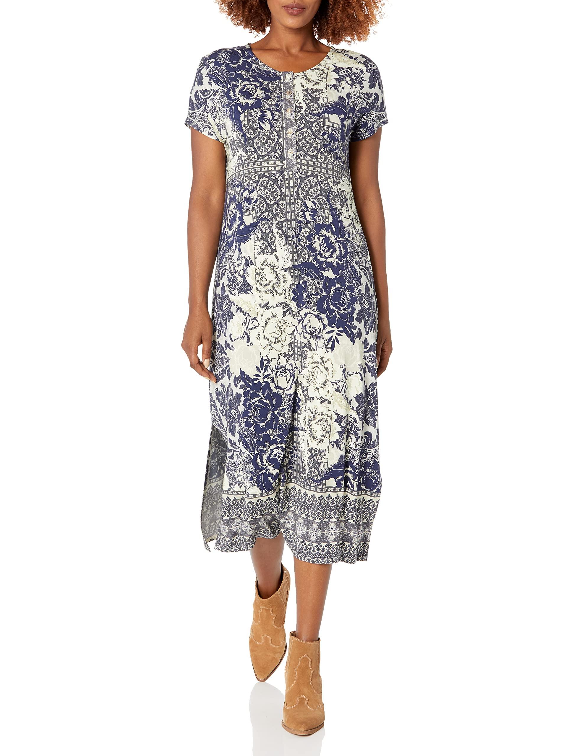 Johnny Was Bamboo Knit Maxi Dress in Blue Lyst