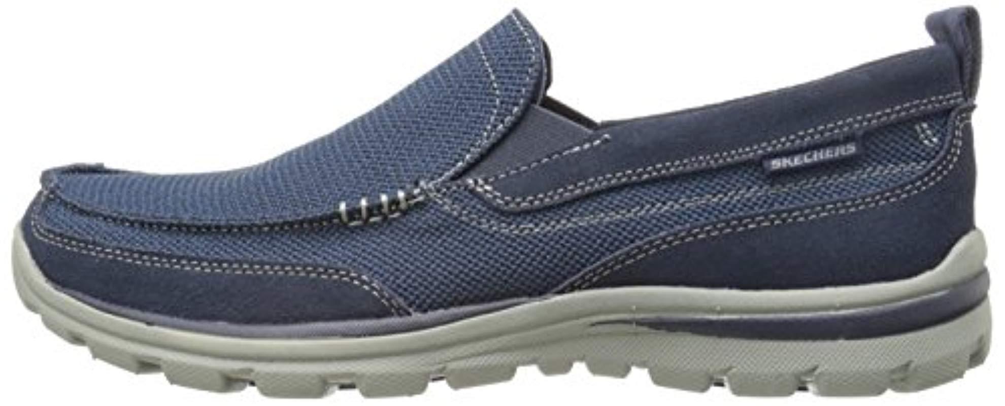Skechers Leather Superior Milford Loafers in Blue for Men - Lyst
