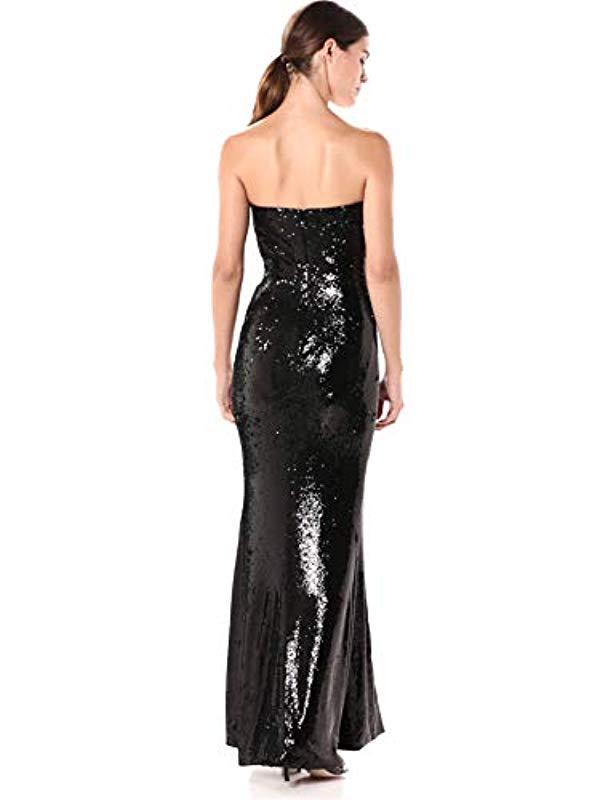 dress the population ellen strapless gown