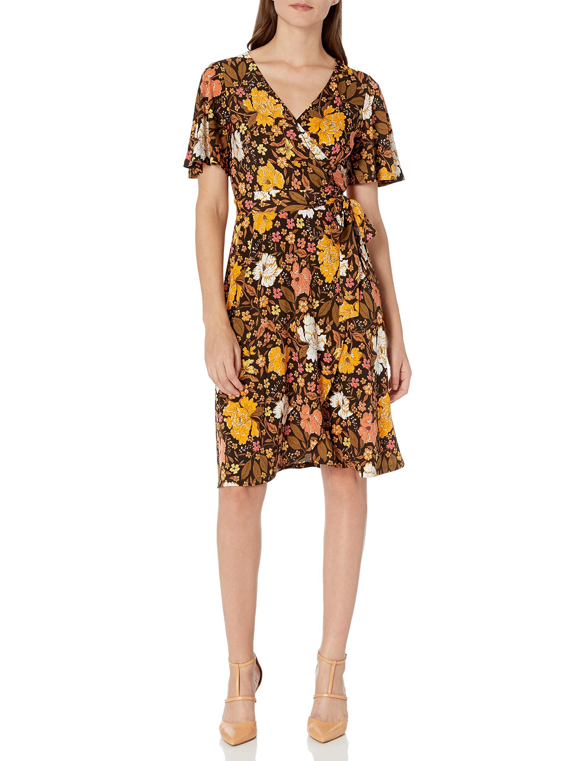 Donna Morgan Matte Jersey Floral Print Faux Wrap Dress ...