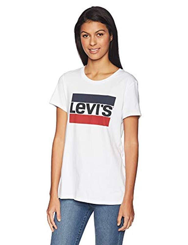 Lyst - Levi's Levi's(r) Womens Perfect Graphic Tee (jeans Cloud Dancer ...