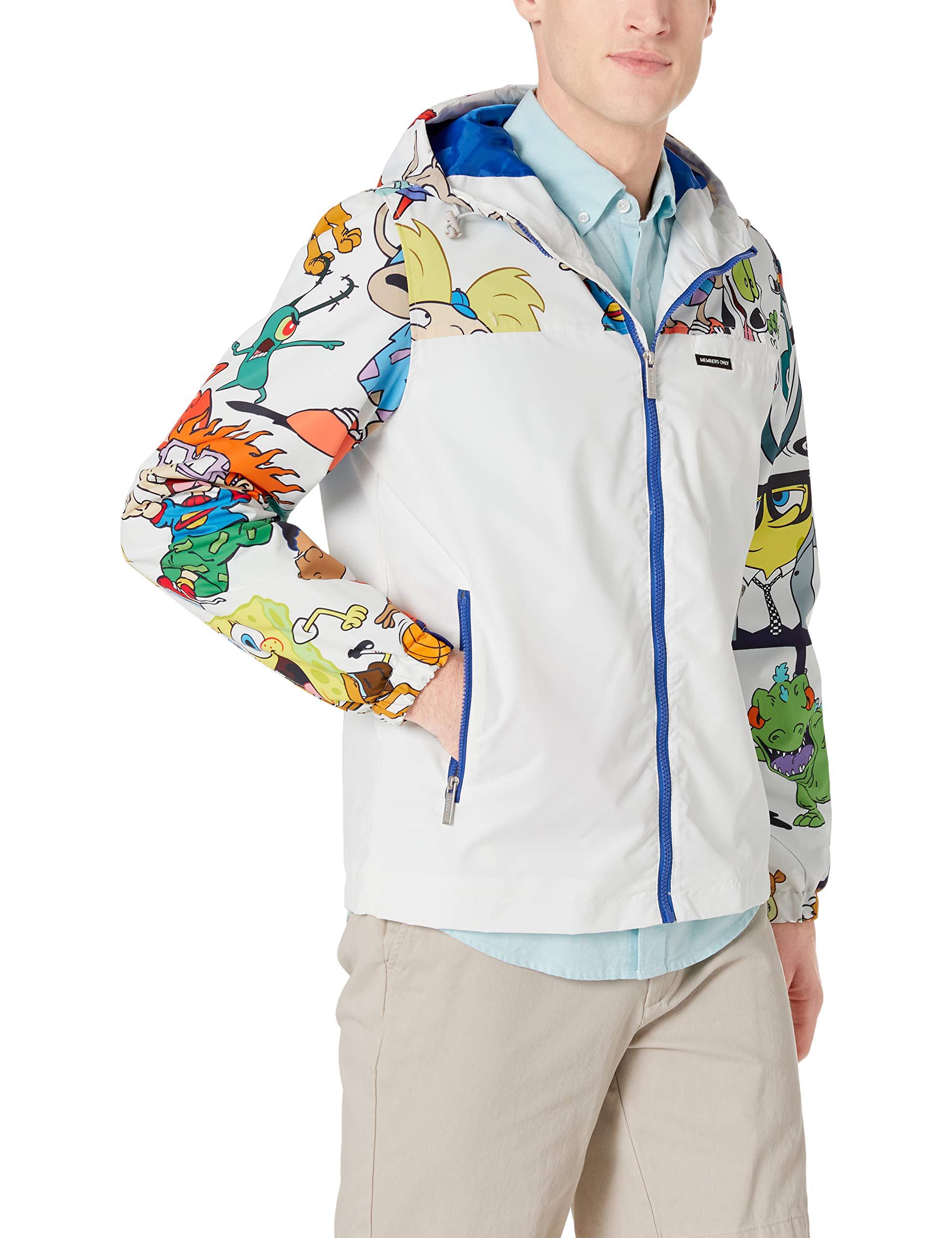 Members Only Nickelodeon Printed Full-zip Windbreaker Jacket in White for  Men | Lyst