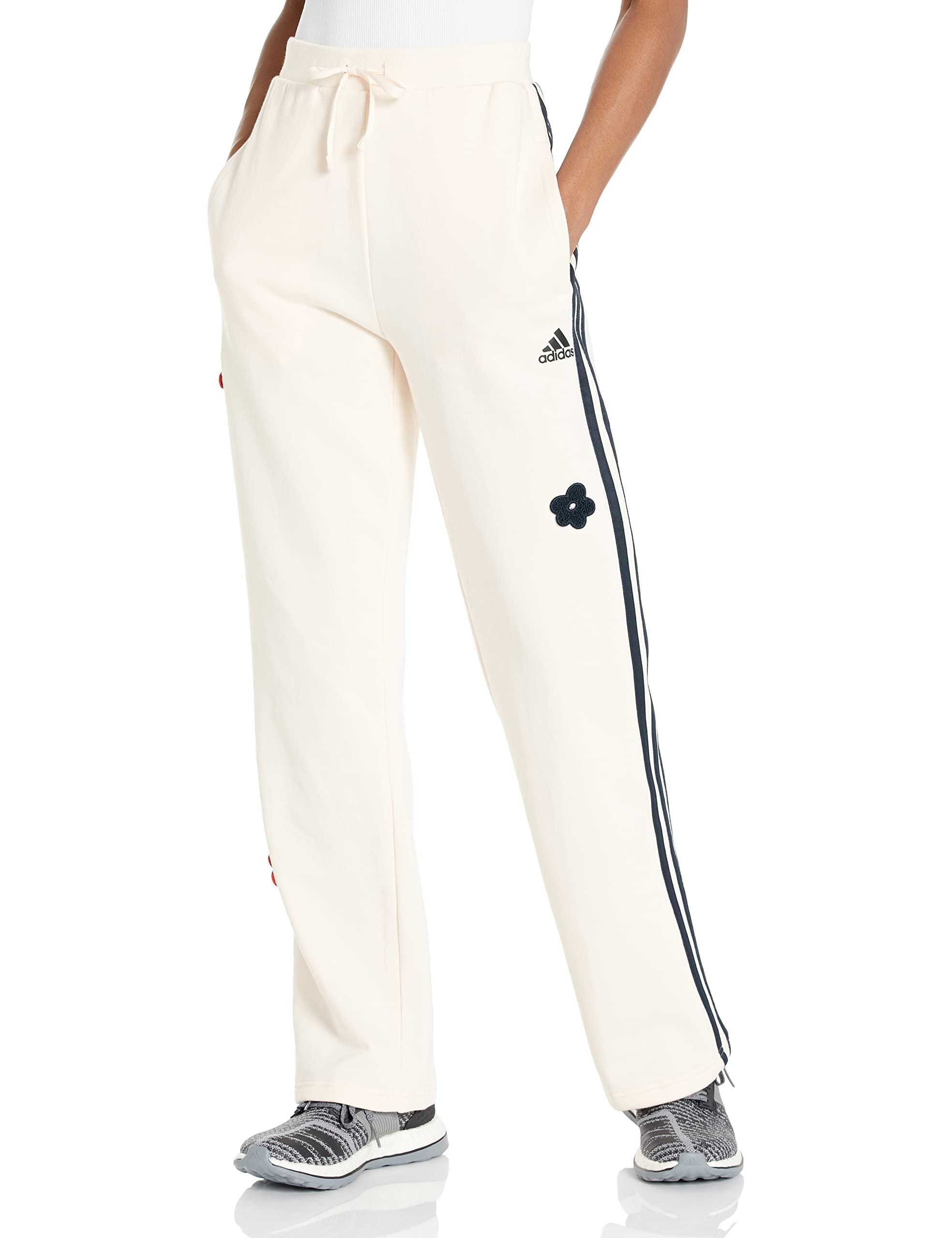 adidas Womens 3-stripes High Rise Joggers With Chenille Flower Pattern  Track Pants in White | Lyst