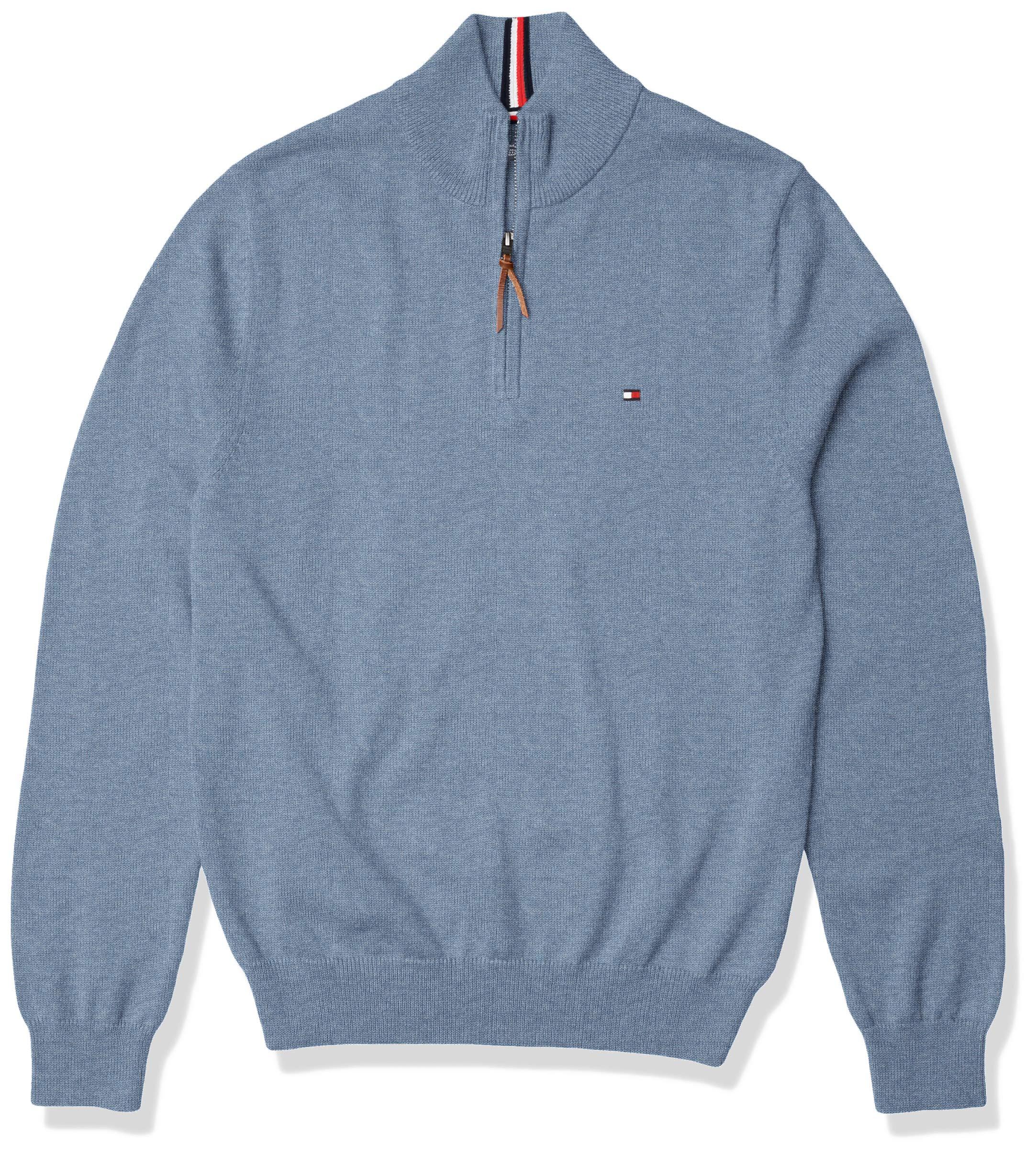 Tommy Hilfiger Cotton Quarter Zip Sweater in Blue for Men - Save 9% - Lyst