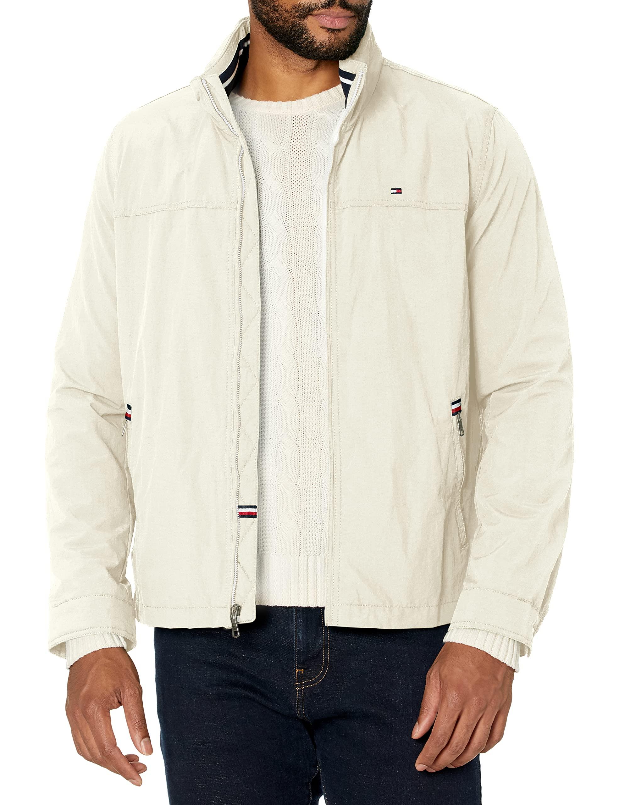 Tommy Hilfiger Synthetic Stand Collar Lightweight Yachting Jacket in Ice  (White) for Men - Save 39% - Lyst