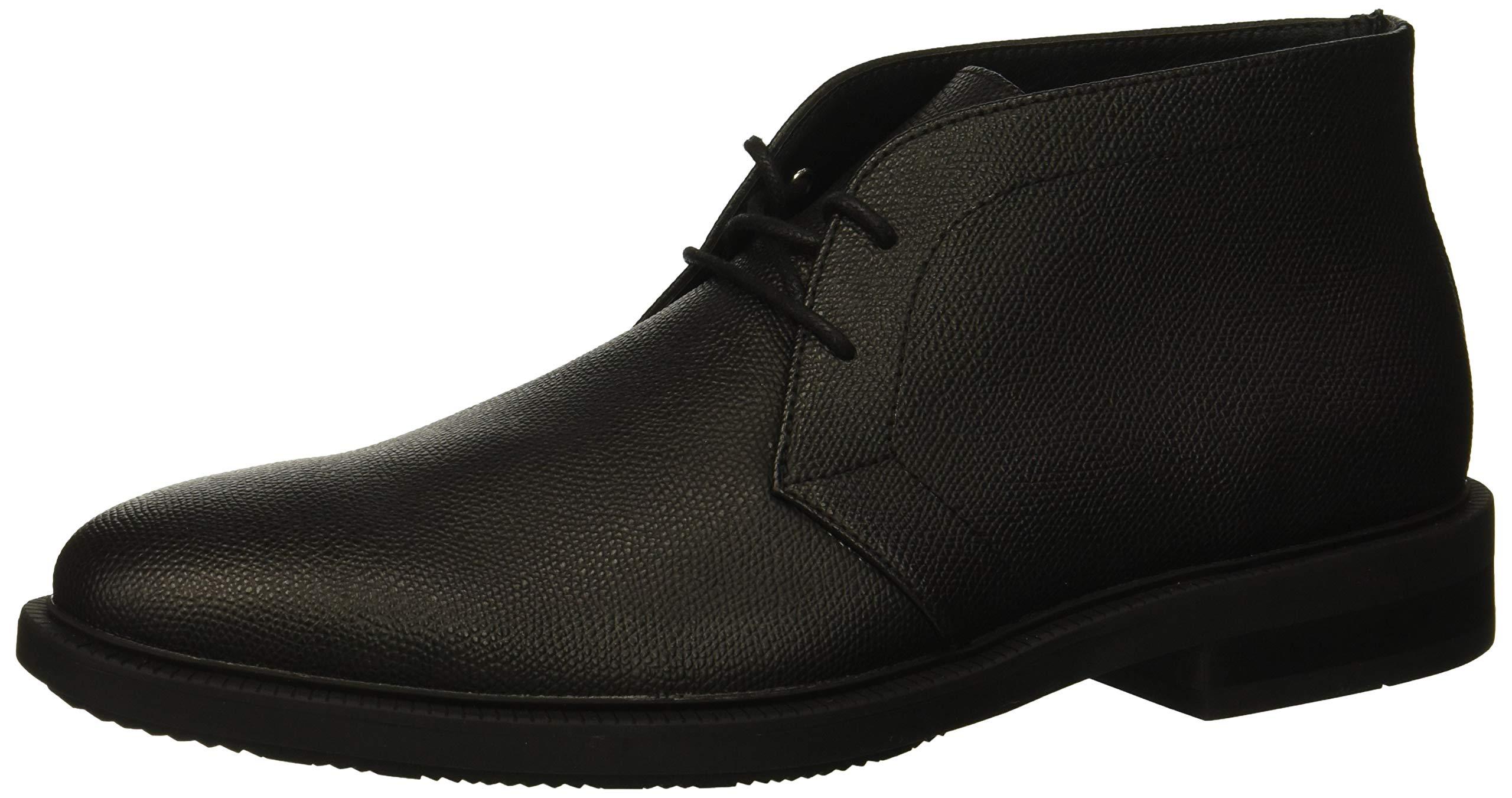 Calvin Klein Cam Tumbled Leather Chukka Boot, Black, 11.5m ...