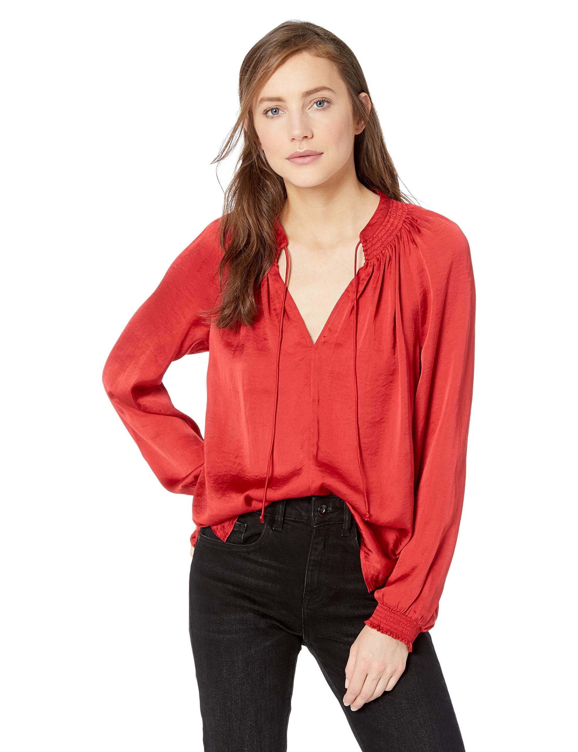 satin peasant top