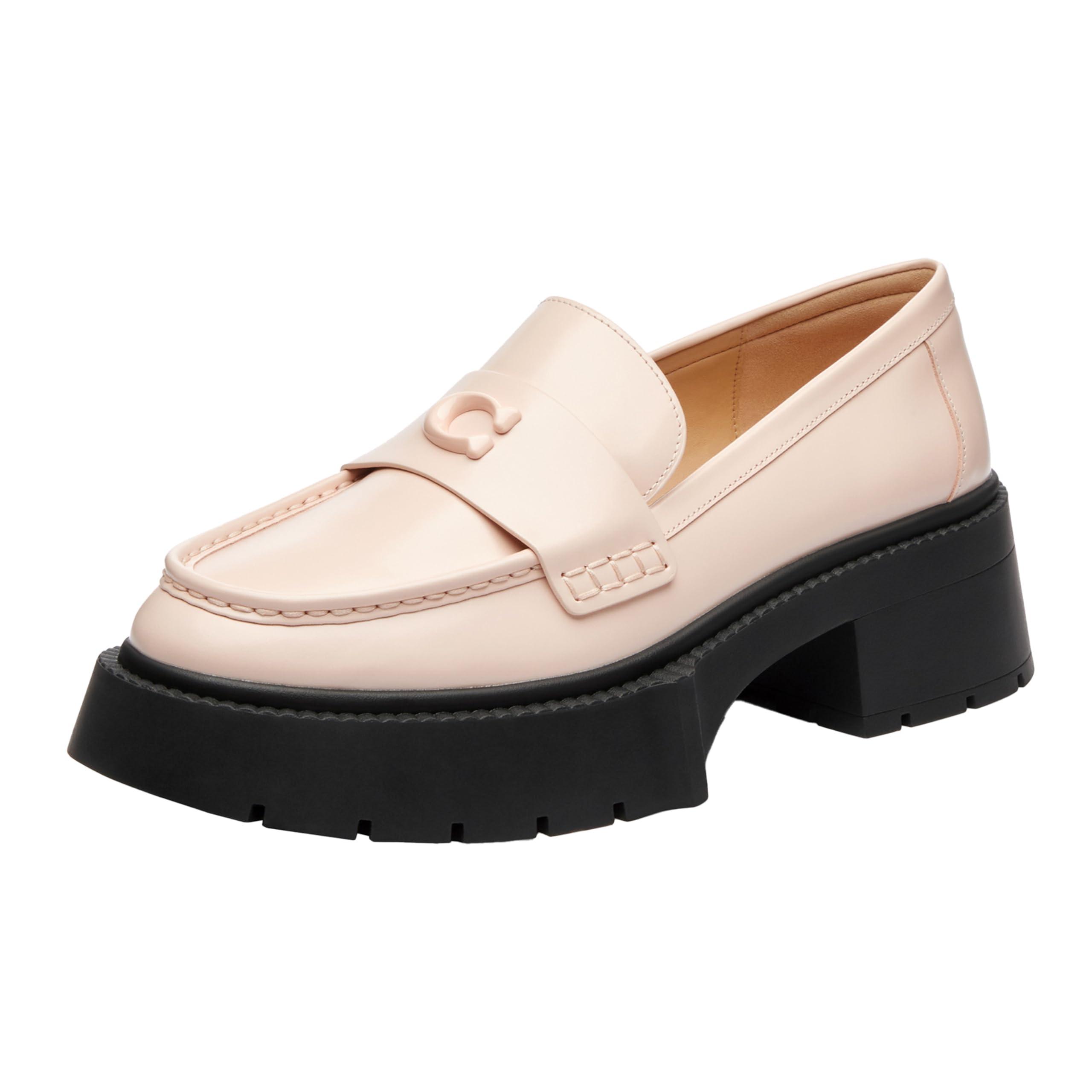 COACH Leah Platform Leather Loafer B in Pink Lyst