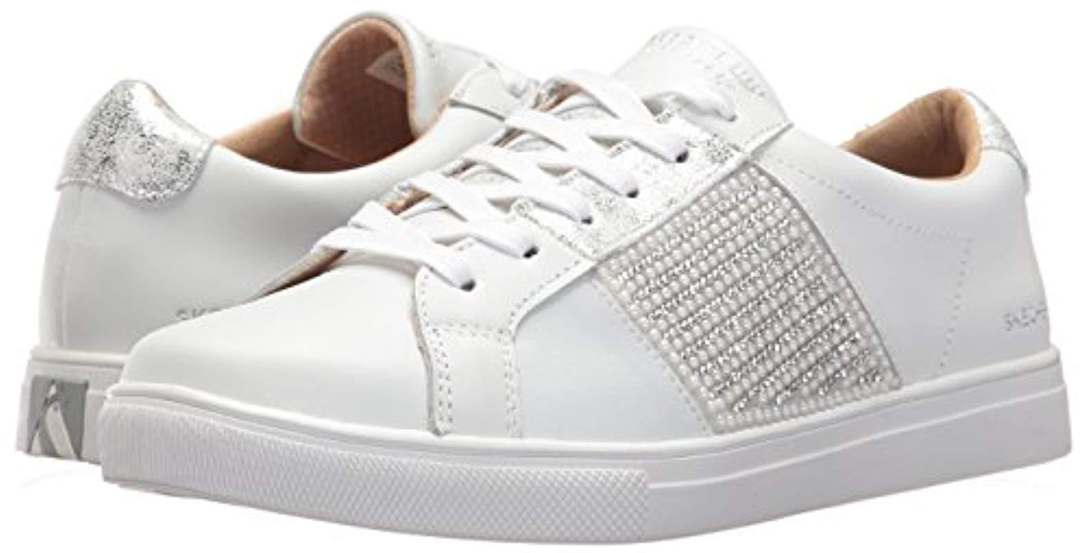 white skechers with rhinestones