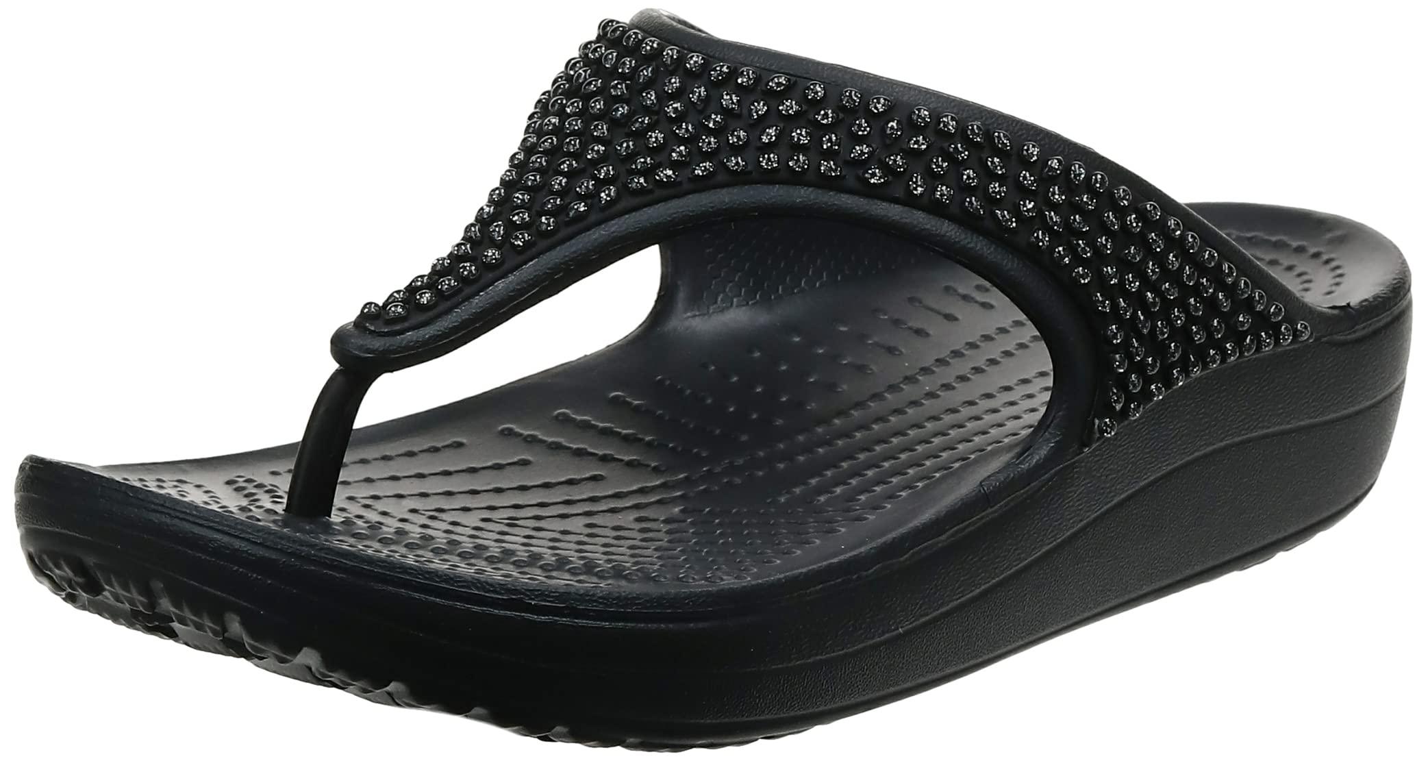 Crocs™ Sloane Embellished Flip Flop in Black | Lyst