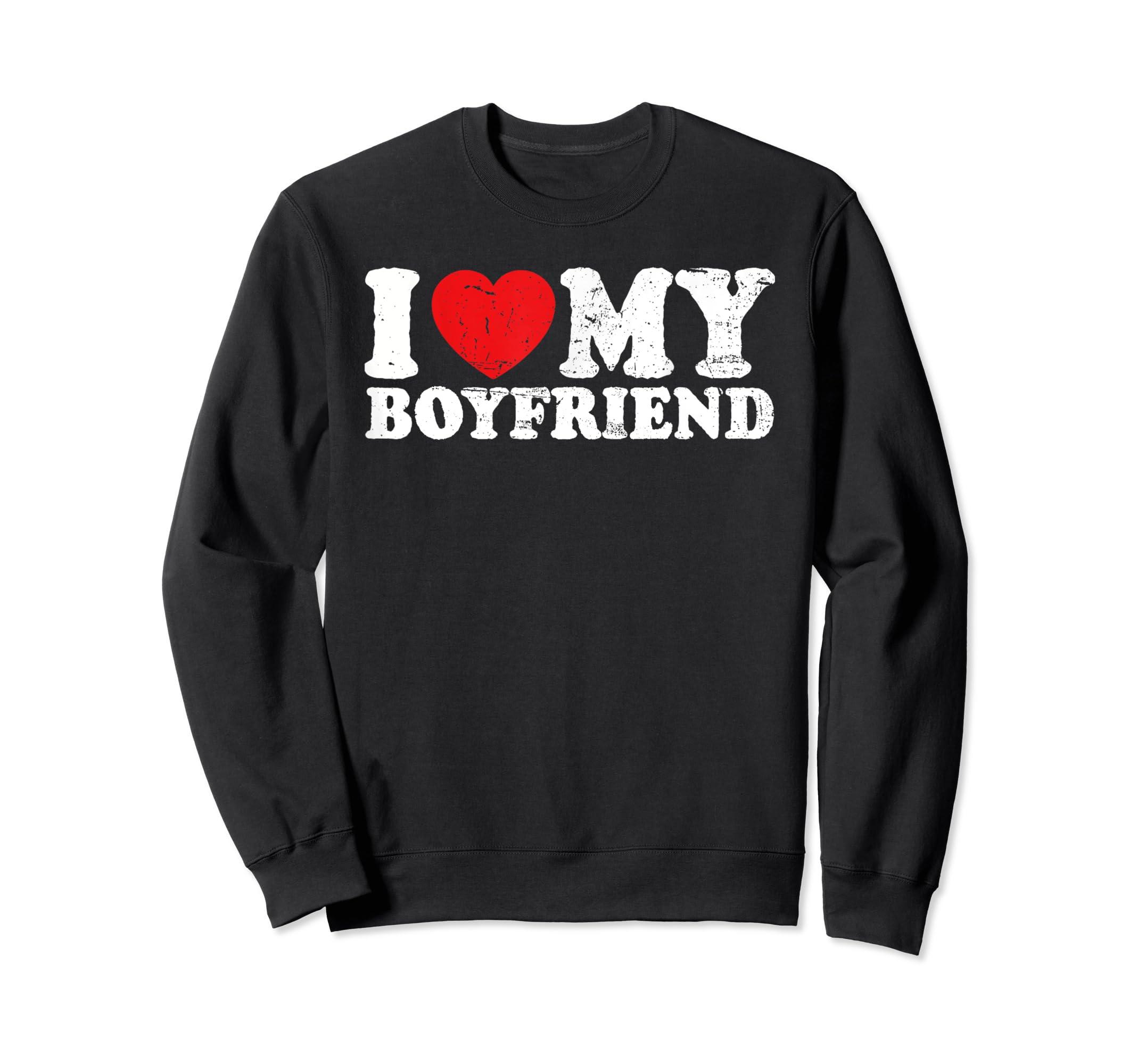 Caterpillar I Love My Boyfriend I Heart My Boyfriend Bf Funny Sweatshirt in  Black | Lyst