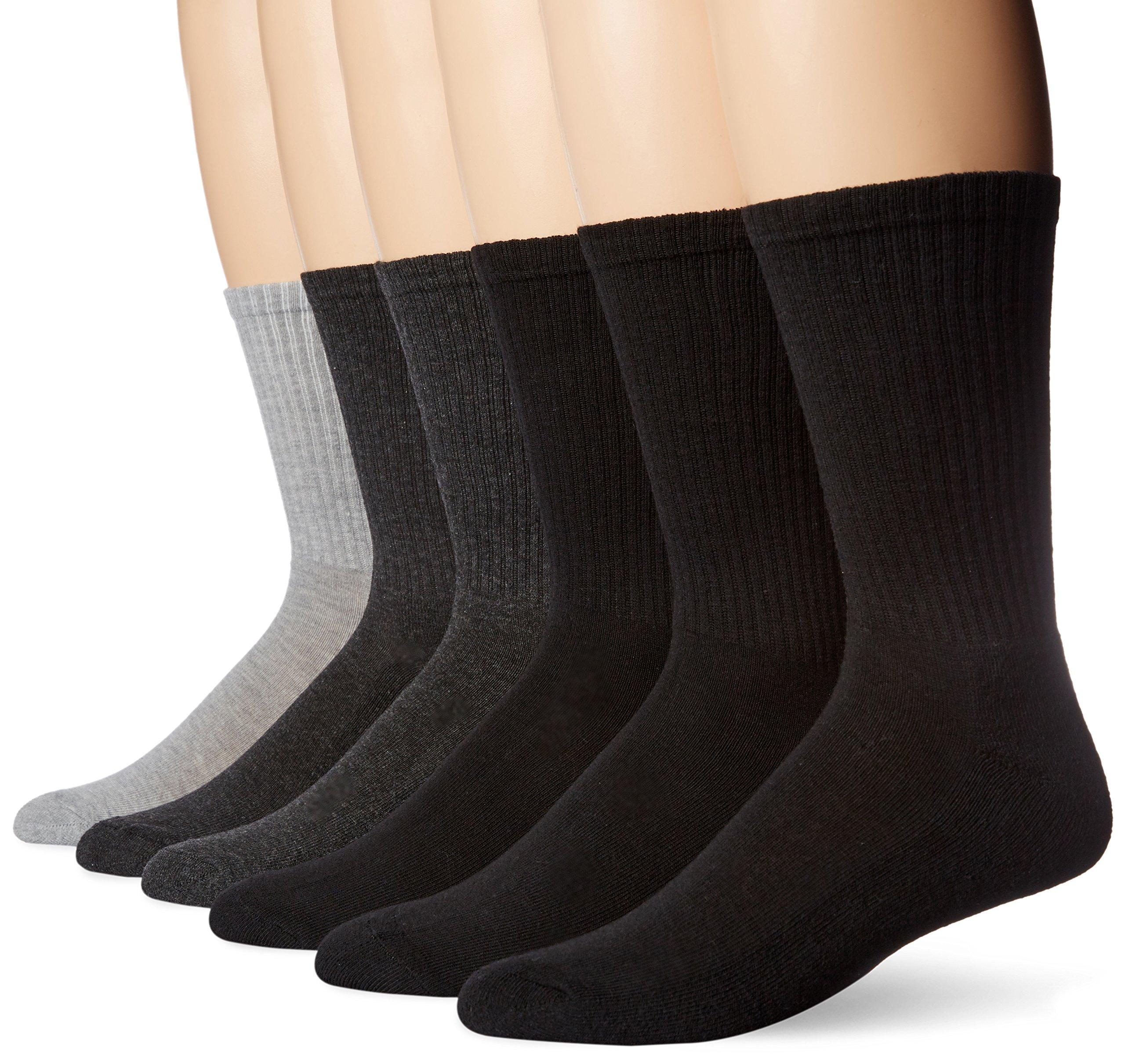 Hanes Synthetic Comfortblend 6pack Cushioned Casual Crew Socks in