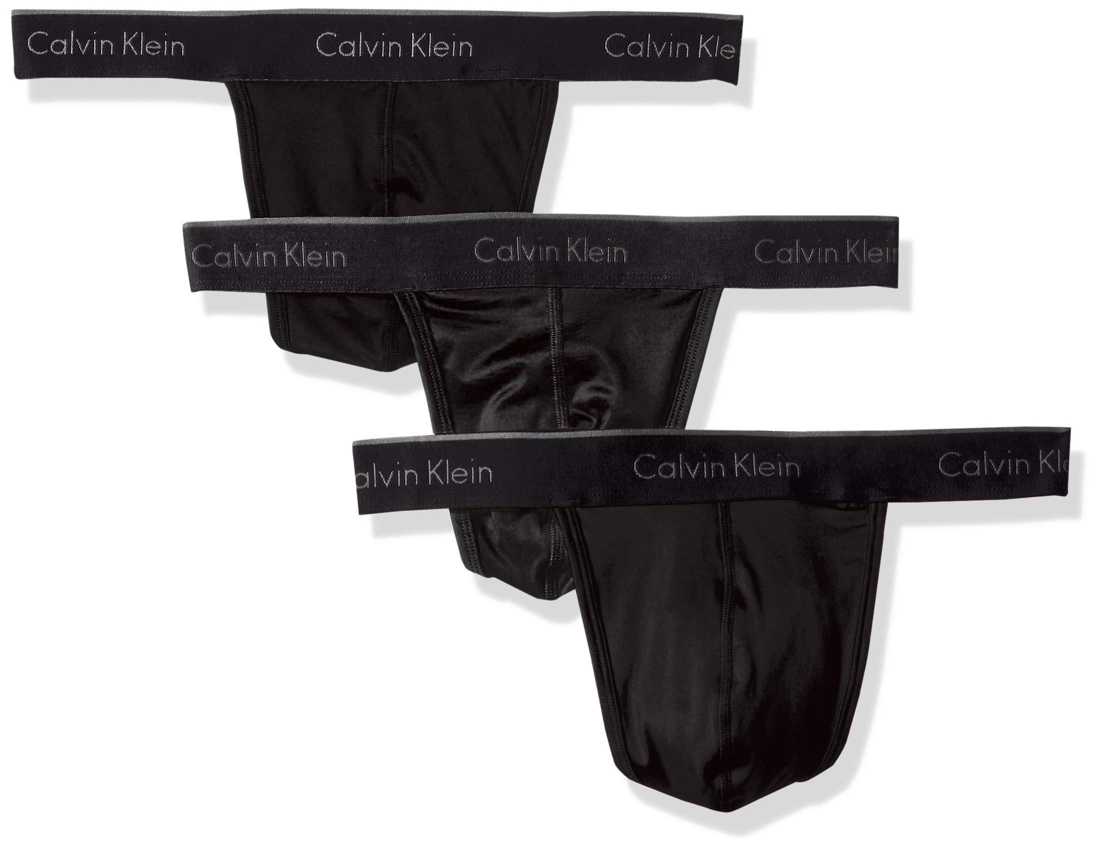 Calvin Klein Microfiber Stretch Multipack Thongs in Black for Men