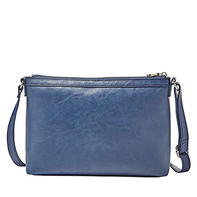 Relic by Fossil Women's Tyla E/W Crossbody Handbag, Color: Dusty Blue  Model: (RLH9013849) price in Saudi Arabia,  Saudi Arabia