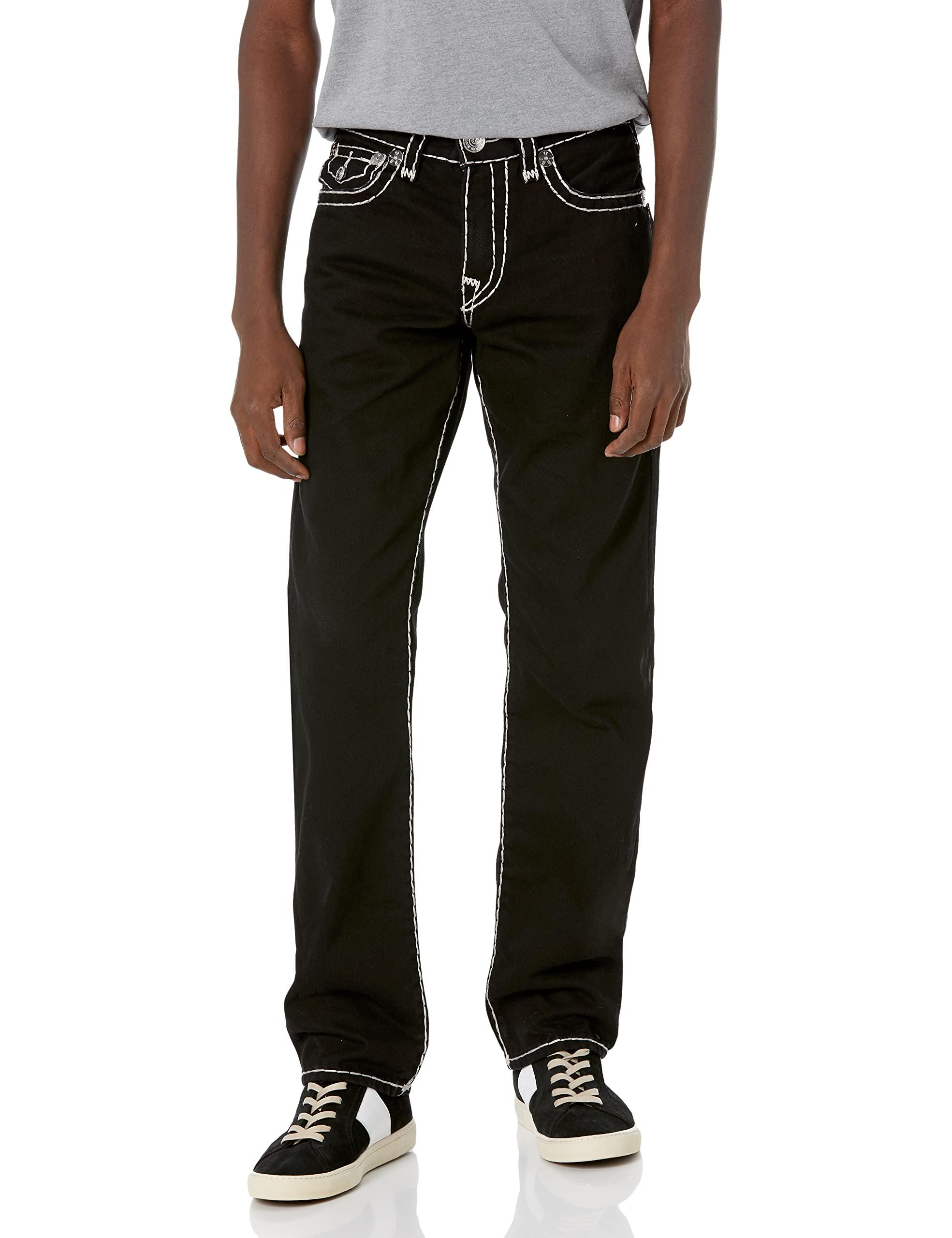 Jeans True Religion Rocco Super T Stitch Para Hombre - Beige | Ajuste Flaco