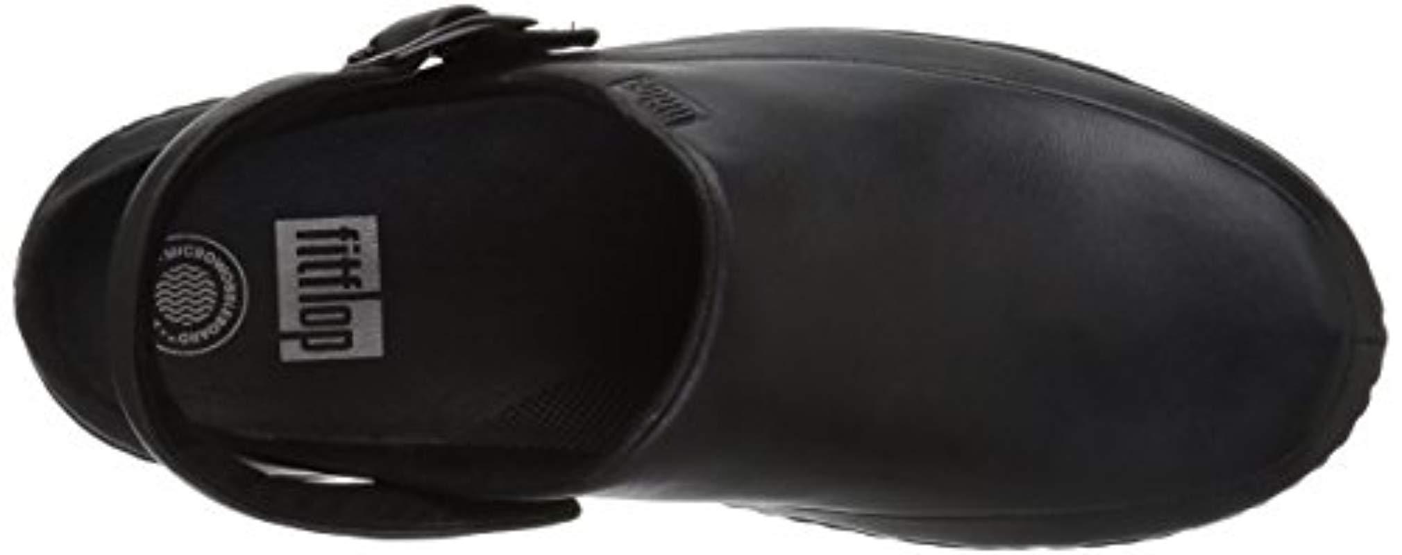 fitflop gogh mens leather clogs black