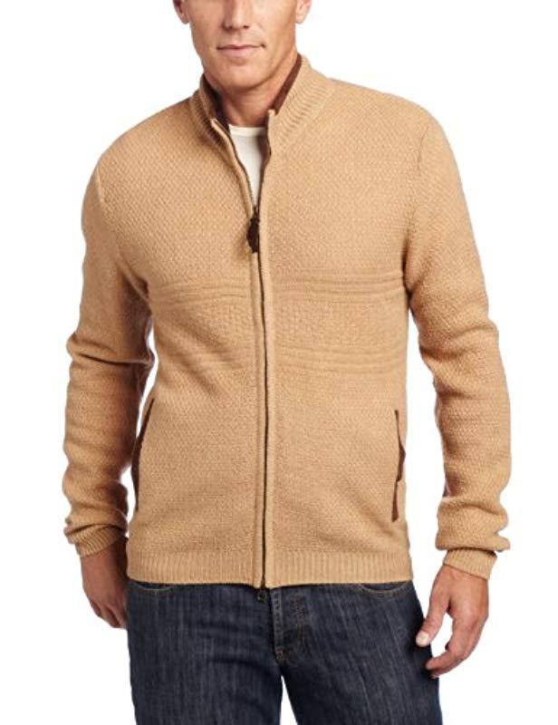 Pendleton Shetland Zip-front Sweater in Natural for Men - Lyst