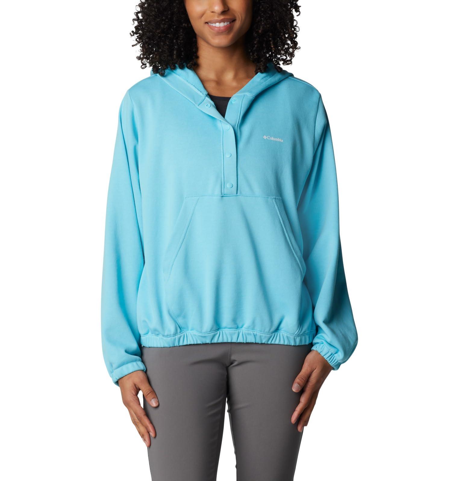 Columbia Pantaloncini Trek French Terry Per Donna - Verde, Taglia XS, Stretch, Vita Regolabile, Protezione UV