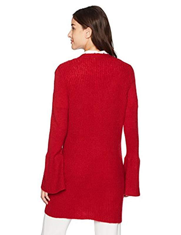 KENSIE NEW Women/'s Ribbed Bell Sleeves Cardigan Sweater Top TEDO