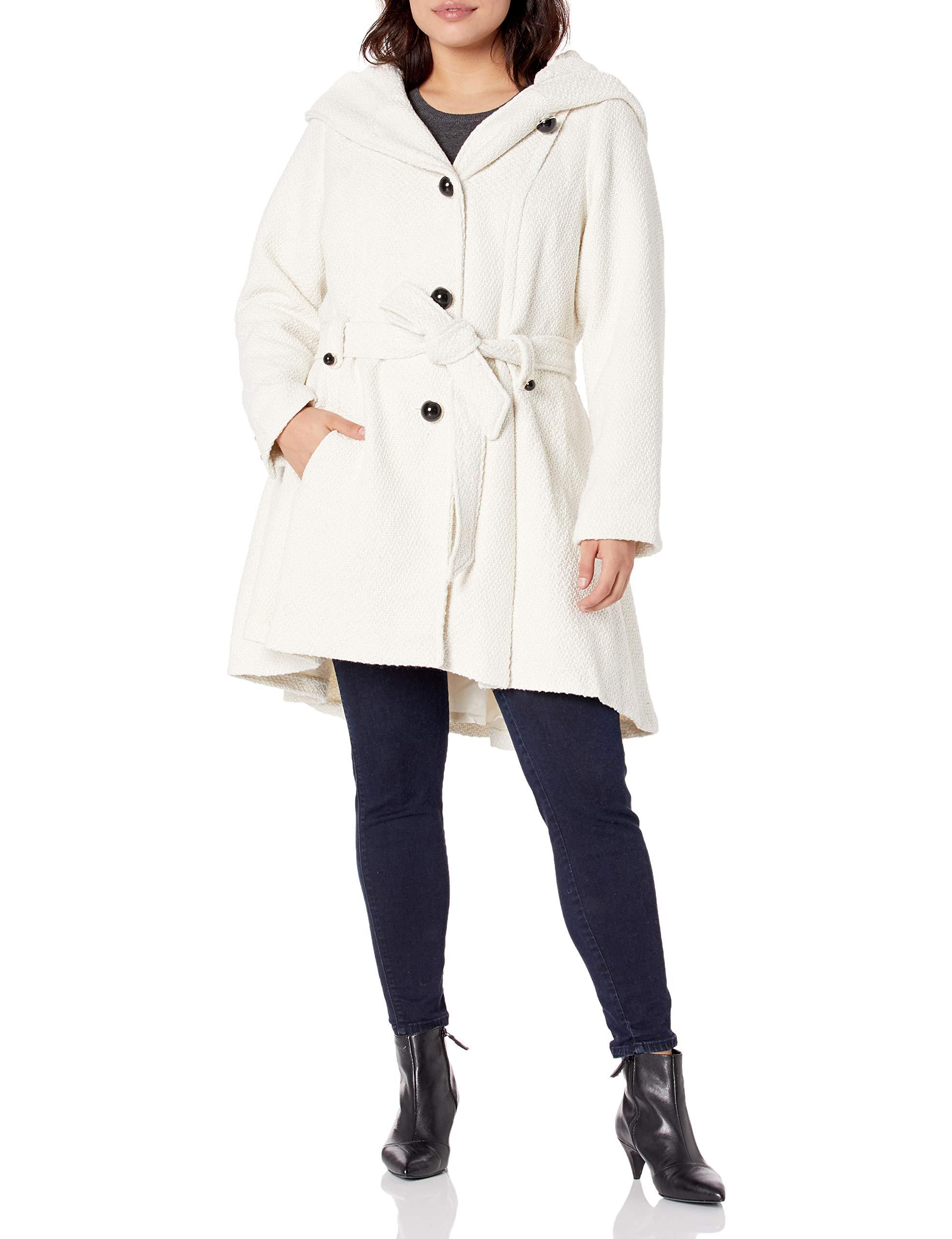 plus size white wool coat
