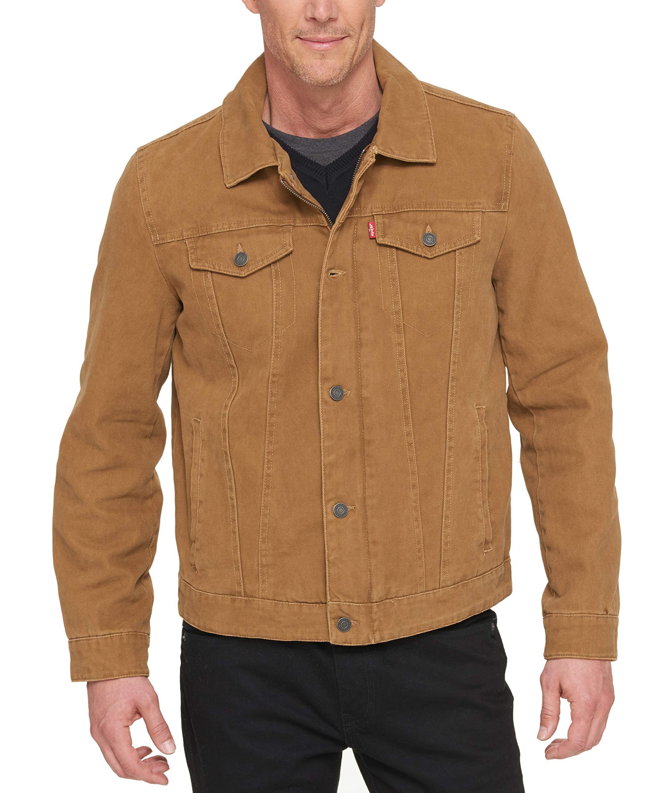 Levi's Cotton Canvas Laydown Trucker Jacket in Brown for Men | Lyst