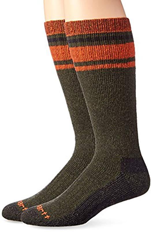 Carhartt Wool Heavy Duty Thermal Crew 2pair Socks in Green for Men Lyst