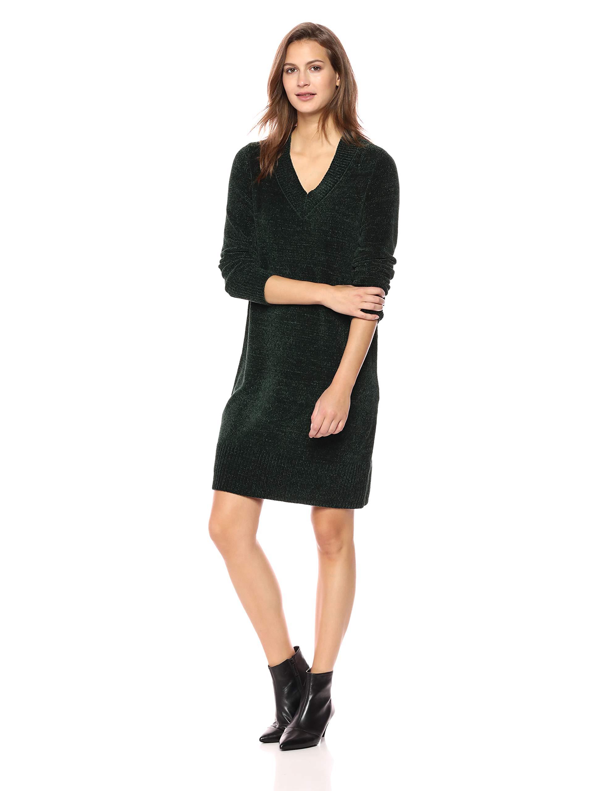 Nine West Long Sleeve V Neck Sweater Dress in Black Save