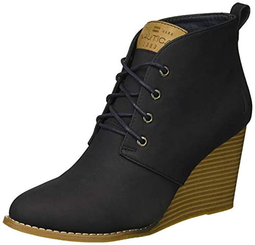 navy blue wedge booties