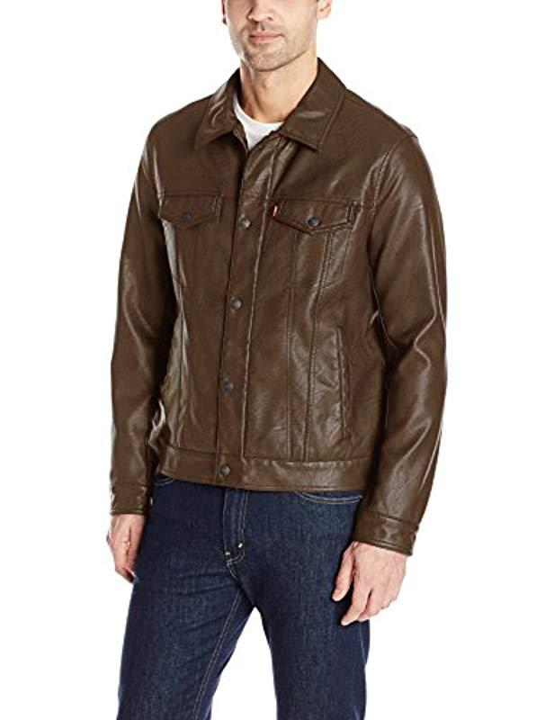 Levi's Brown Leather Jacket Denmark, SAVE 58% 