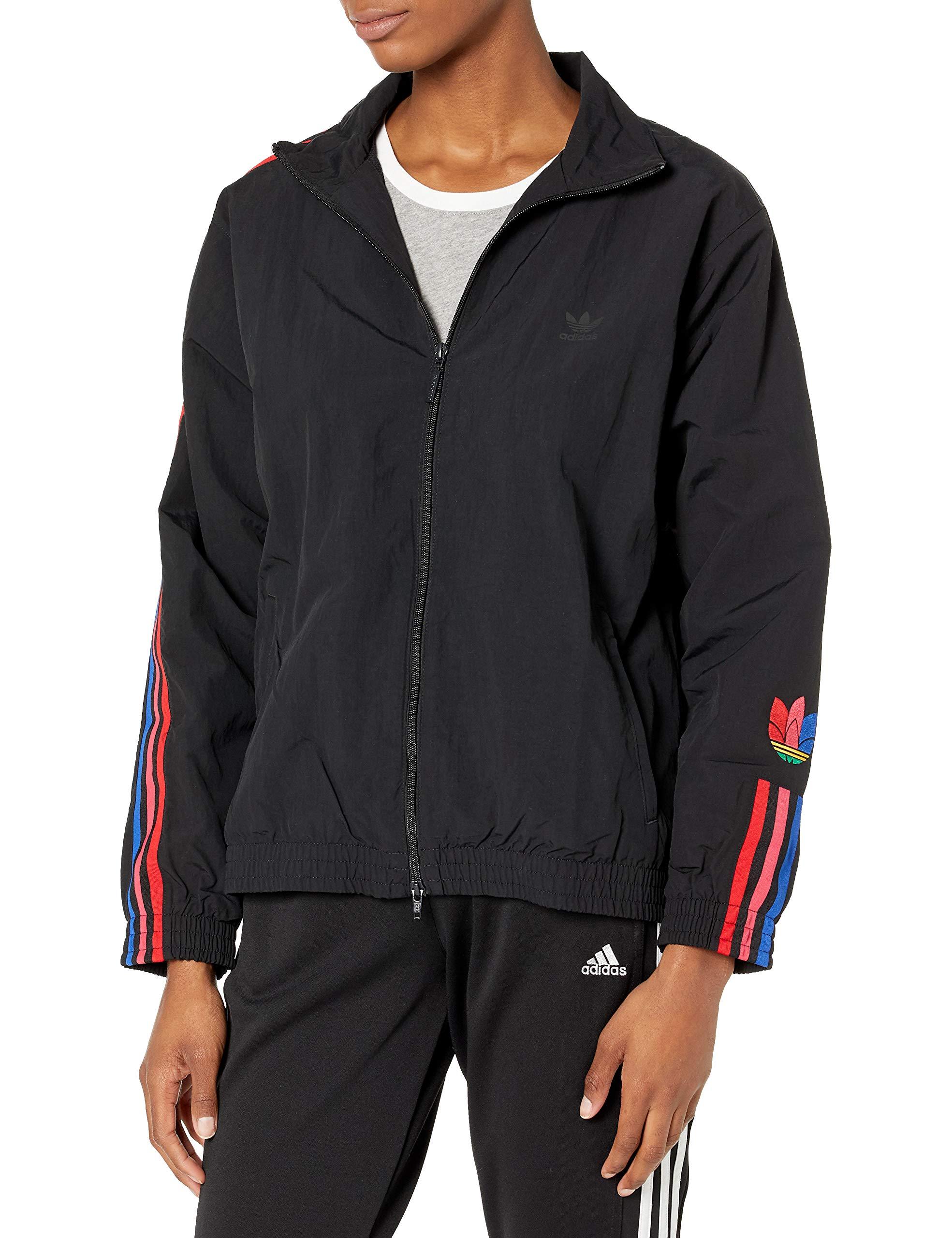 adidas Originals Womens Track Jacket Black/multicolor Xlarge Lyst