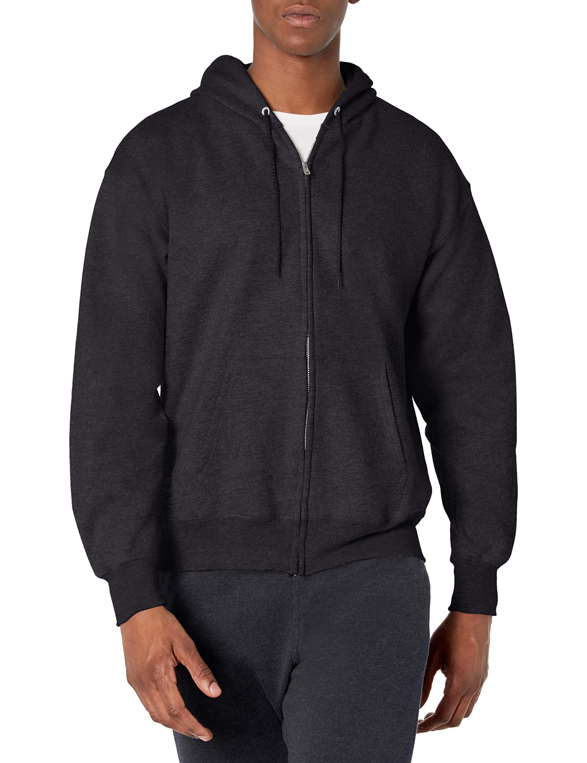 Hanes Adult Ultimate Cotton Fleece Fullzip Hoodie in Charcoal Heather