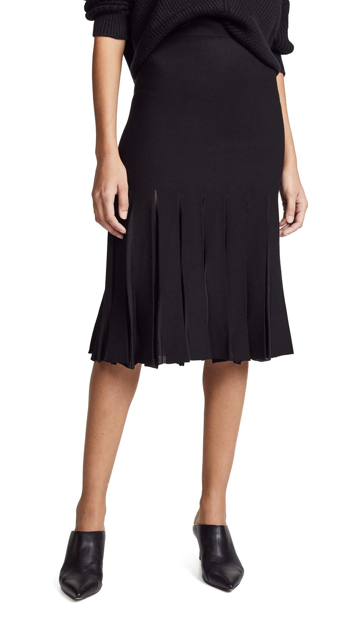 Theory Pleated Skirt in Black/Black (Black) - Lyst