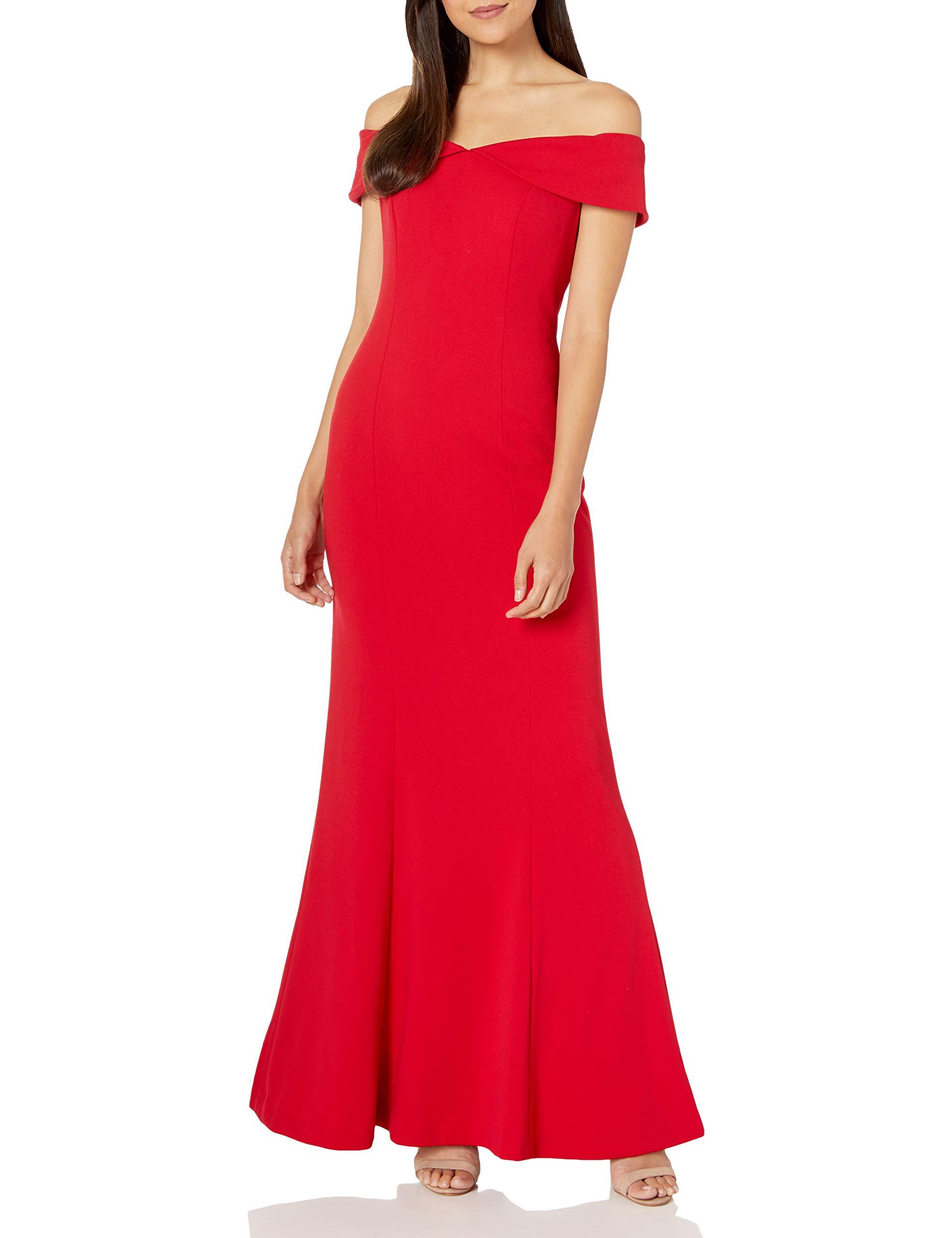 calvin klein off the shoulder gown