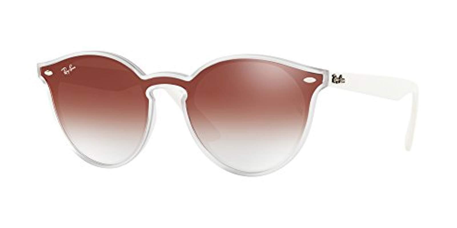 Ray-Ban Rb4380n Blaze Round Sunglasses, Matte Transparent/red Gradient  Mirror, 37 Mm - Lyst