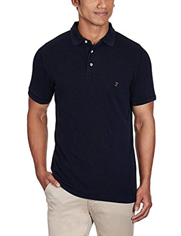 French Connection Simple Garment-dye Short-sleeve Polo Shirt in Blue ...