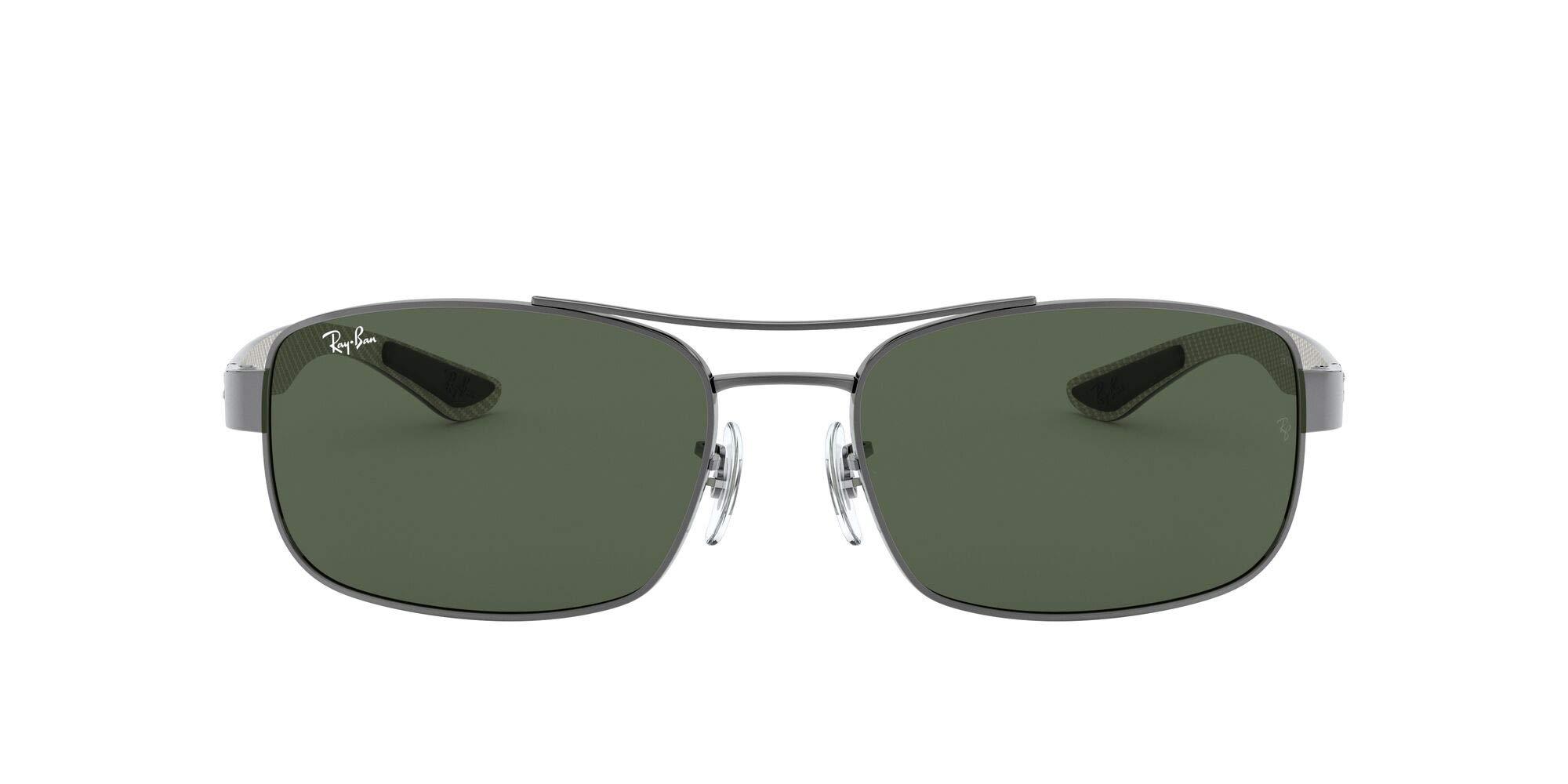 Ray Ban Tech Carbon Fibre Rectangle Sunglasses In Black Crystal Green Polarised Rb16 002 N5 62 Lyst