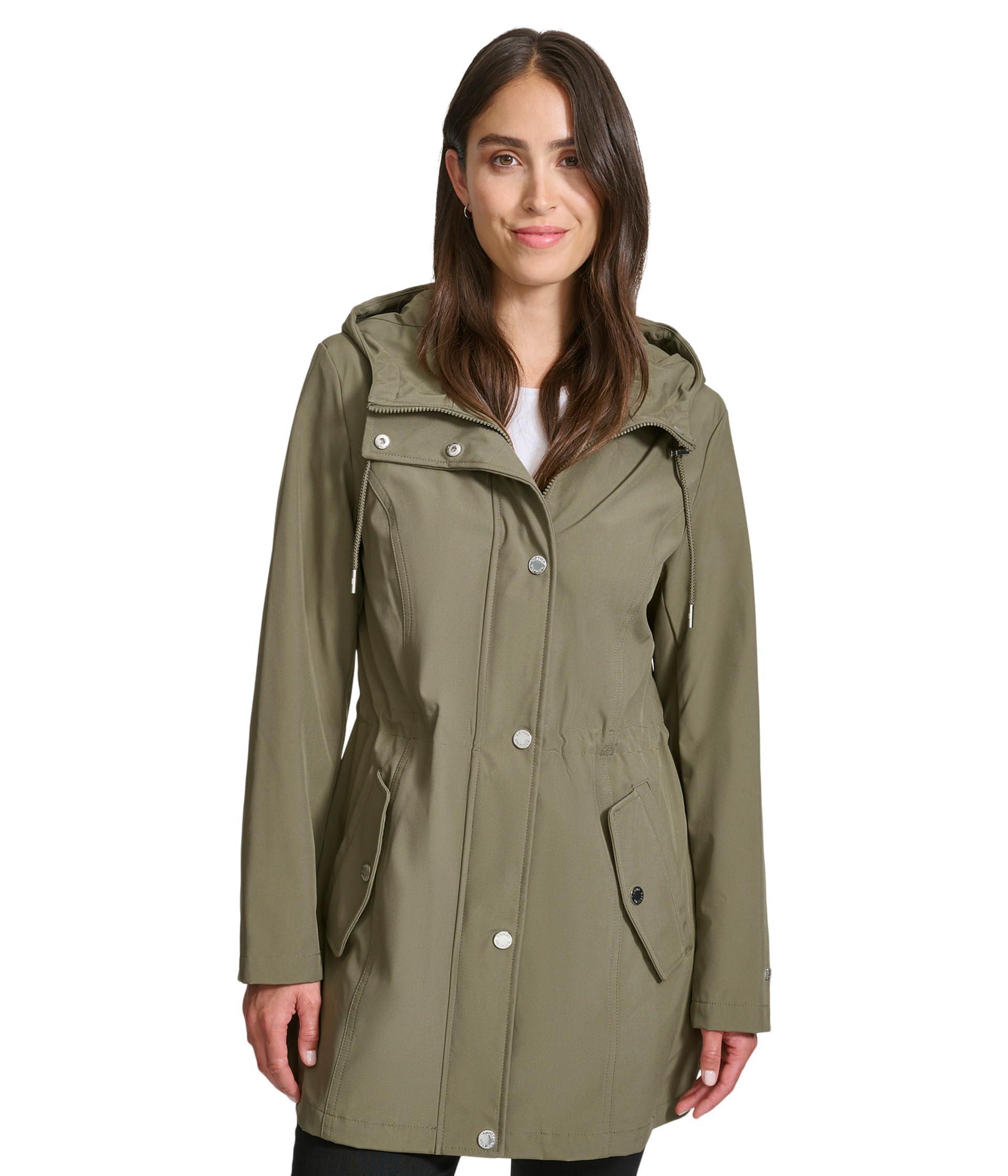 Tommy Hilfiger Long Water-resistant Rain Jacket Quilted in Green