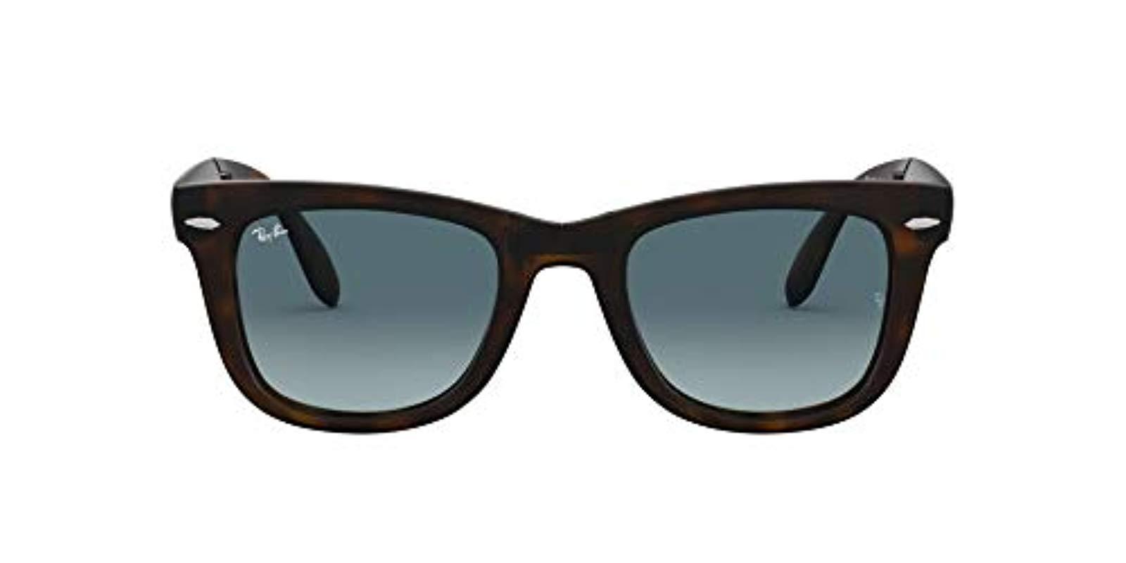 Ray Ban Rb4105 Wayfarer Folding Sunglasses Matte Black Green 50 Mm